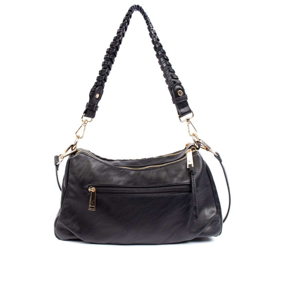 Bolsa Feminina WJ Transversal Média Tressê Preto Preto 2