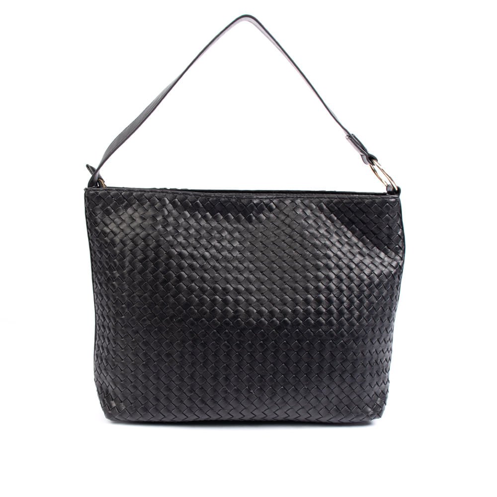 Bolsa Feminina WJ Tote Grande Tressê Preto Preto 2