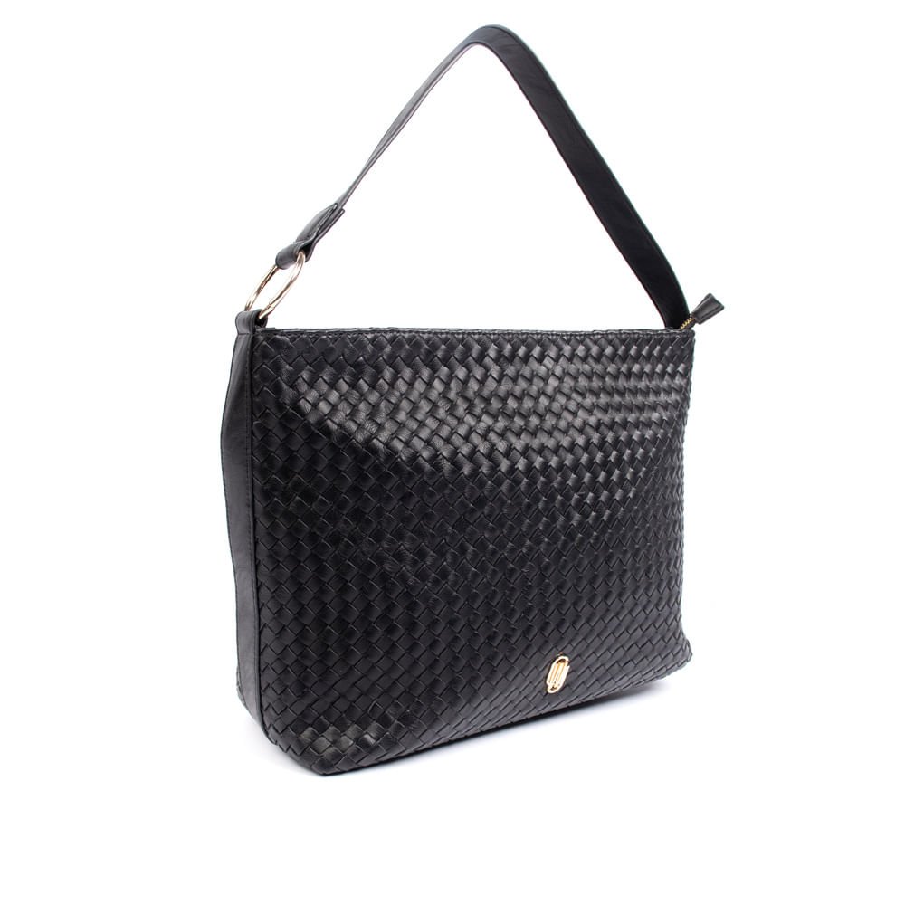 Bolsa Feminina WJ Tote Grande Tressê Preto Preto 3