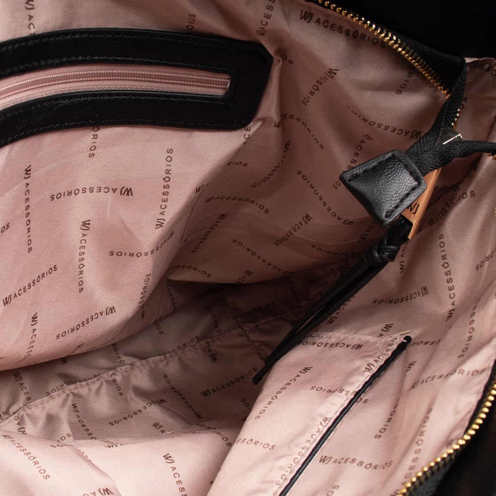 Bolsa Feminina WJ Tote Grande Tressê Preto Preto 4