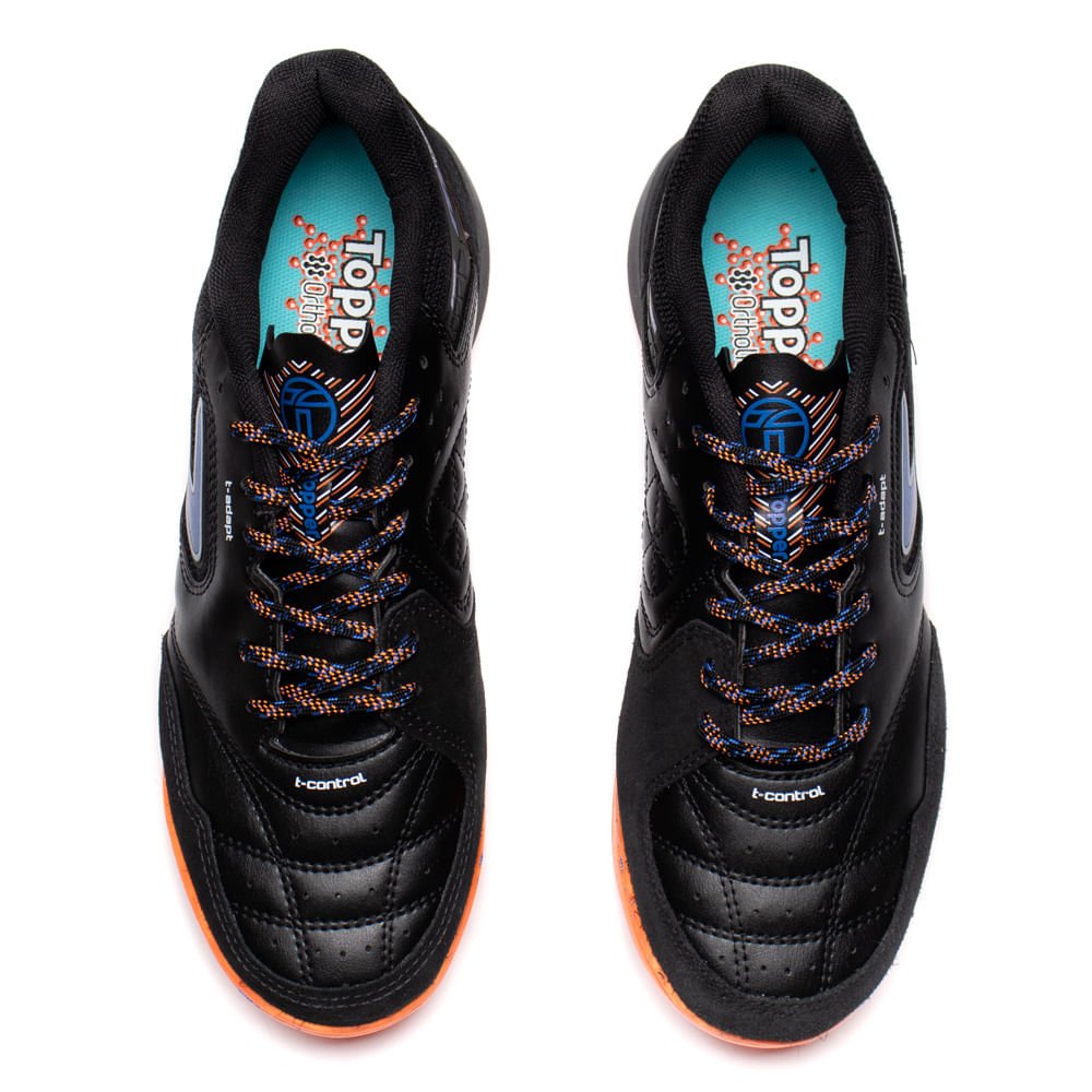 Chuteira Society Topper Dominator Club VI Preto/Laranja Preto 4