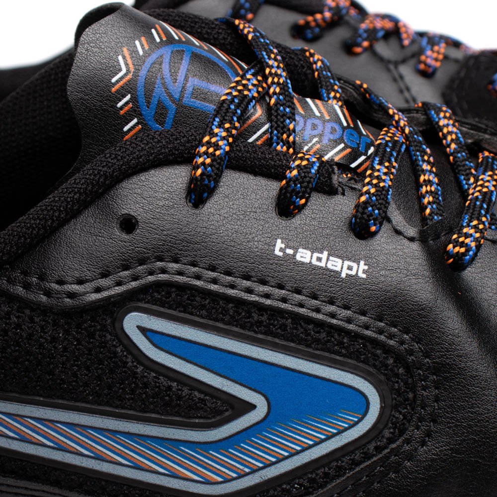 Chuteira Society Topper Dominator Club VI Preto/Laranja Preto 5