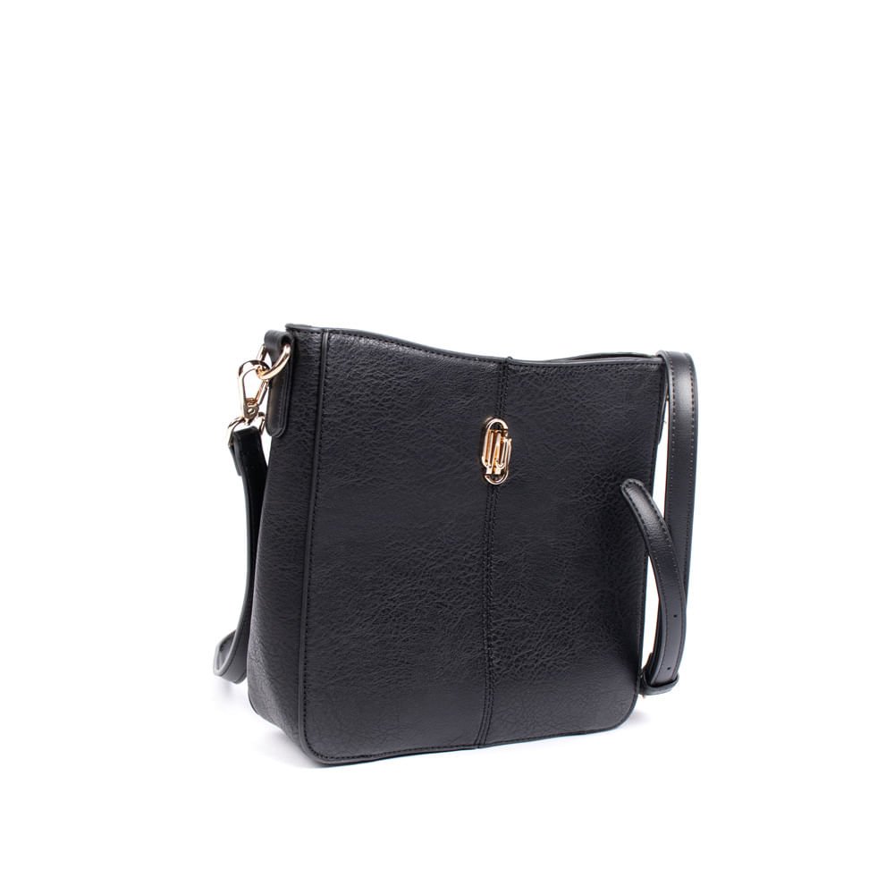 Bolsa Feminina WJ Transversal Média Preto Preto 3