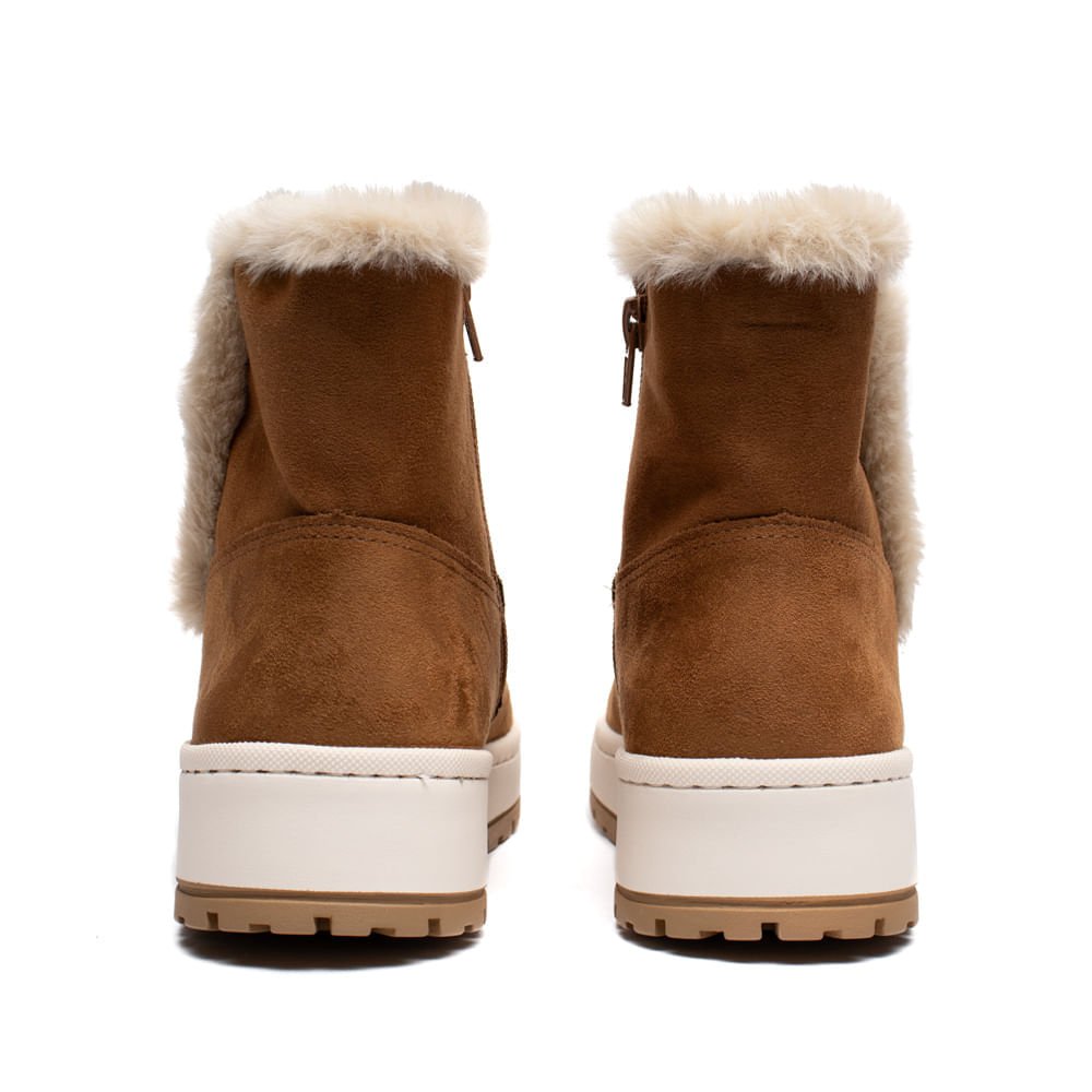 Bota Feminina Via Marte Cano Médio Camurça Caramelo/Branco Marrom 3