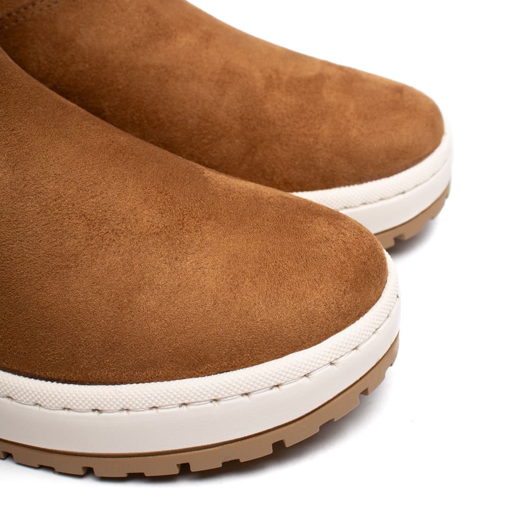 Bota Feminina Via Marte Cano Médio Camurça Caramelo/Branco Marrom 5