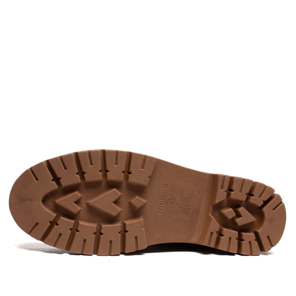 Coturno Feminino Moleca Camurção Pelo Inverno Caramelo Marrom 2