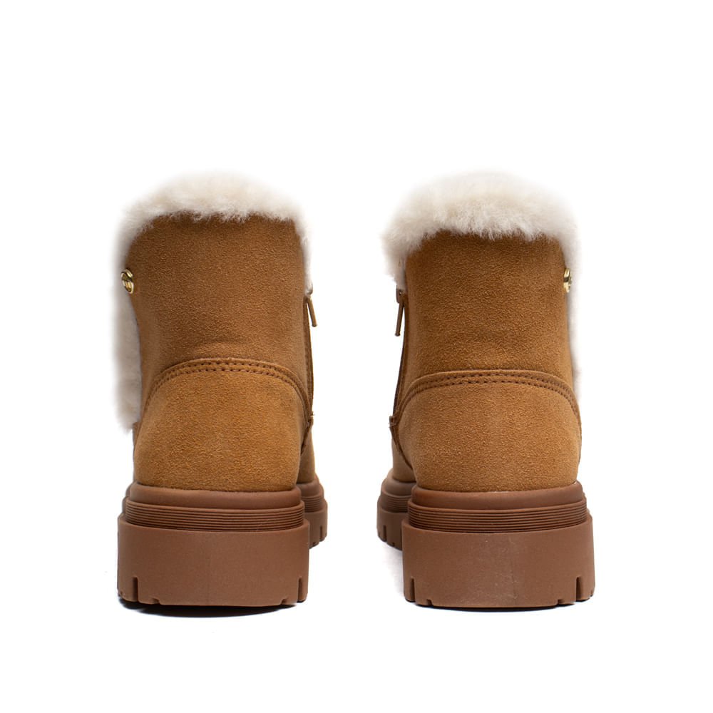 Coturno Feminino Moleca Camurção Pelo Inverno Caramelo Marrom 3
