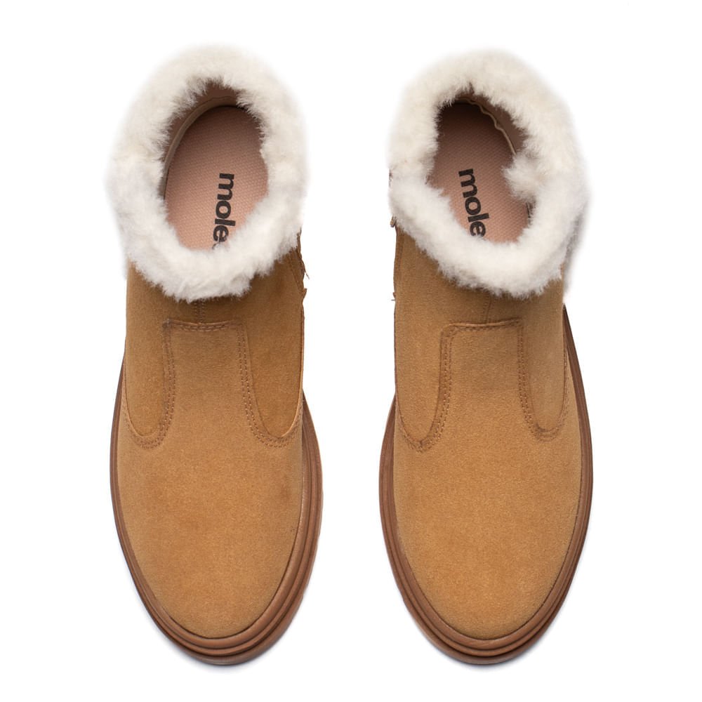 Coturno Feminino Moleca Camurção Pelo Inverno Caramelo Marrom 4