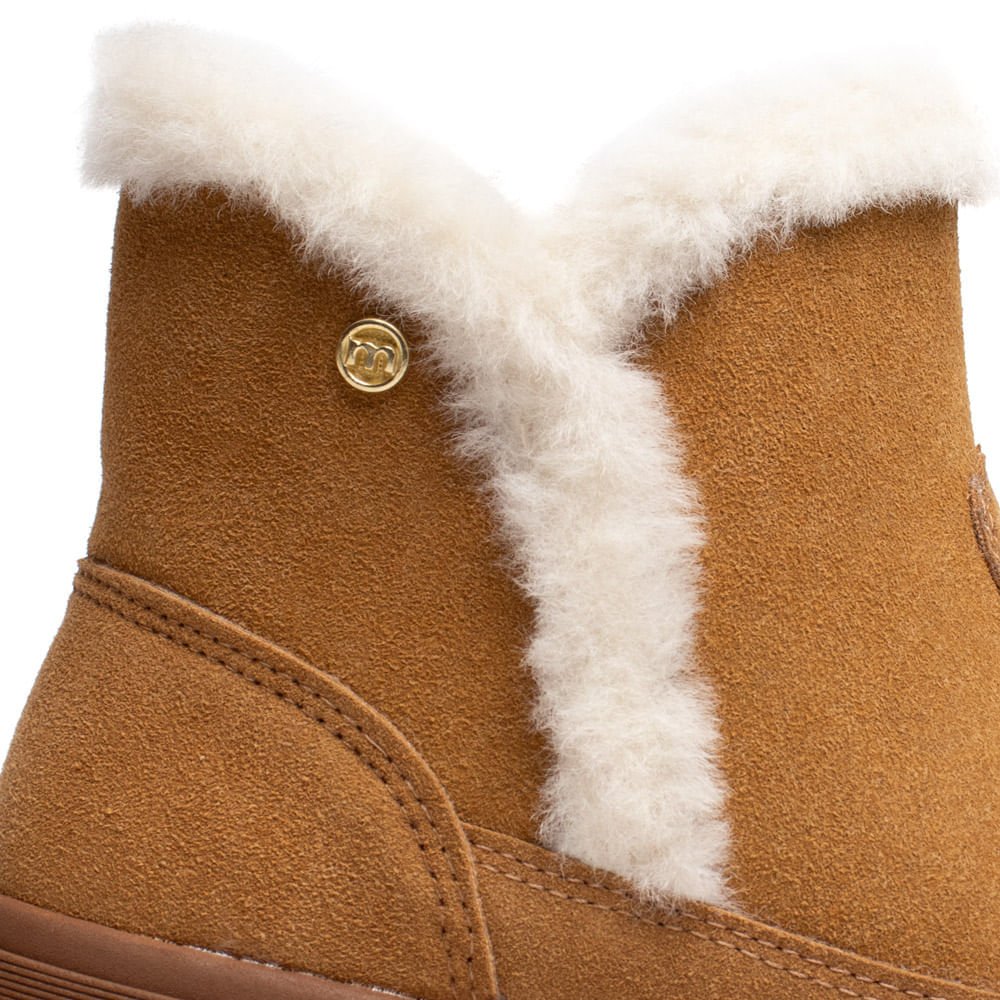 Coturno Feminino Moleca Camurção Pelo Inverno Caramelo Marrom 5