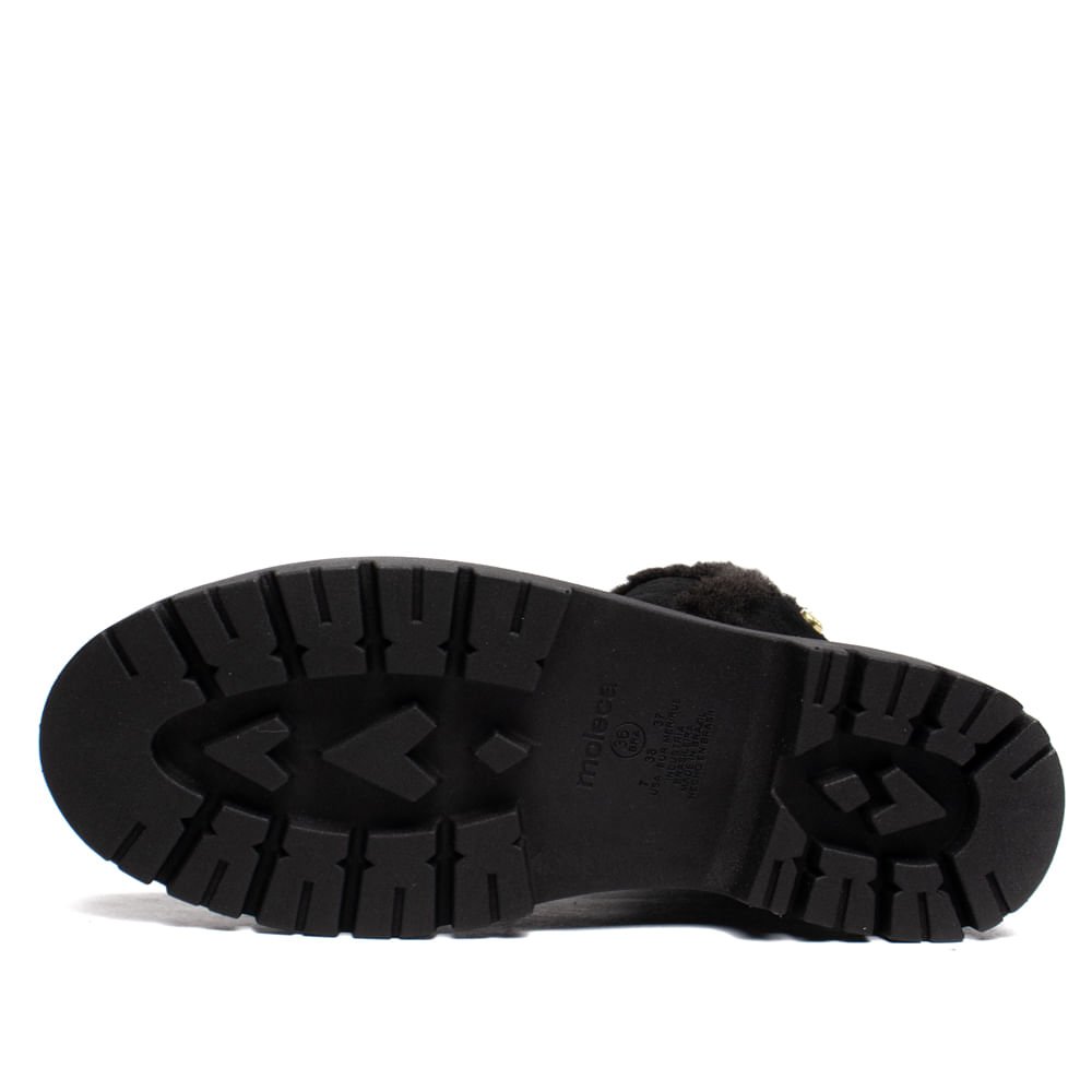Coturno Feminino Moleca Camurção Pelo Inverno Preto Preto 2