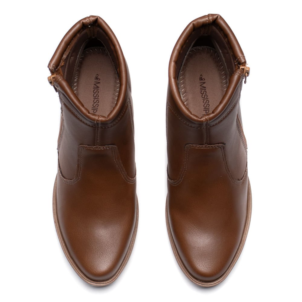 Bota Feminina Mississipi Cano Curto Napa Marrom Marrom 4