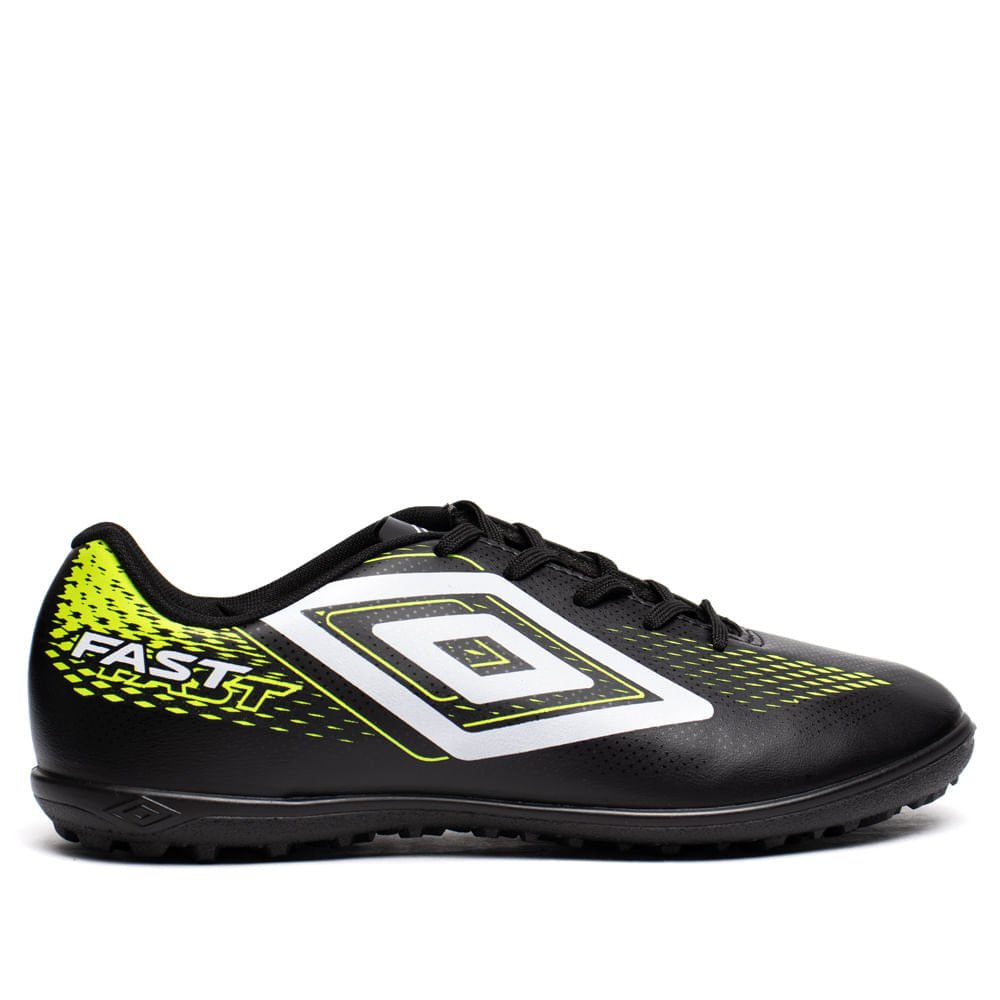 Chuteira Society Umbro Fast II Esportiva Preto/Verde