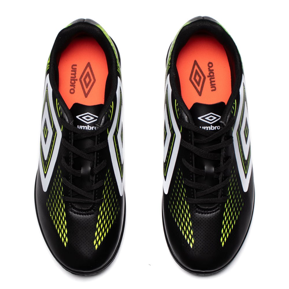 Chuteira Society Umbro Fast II Esportiva Preto/Verde Preto 4