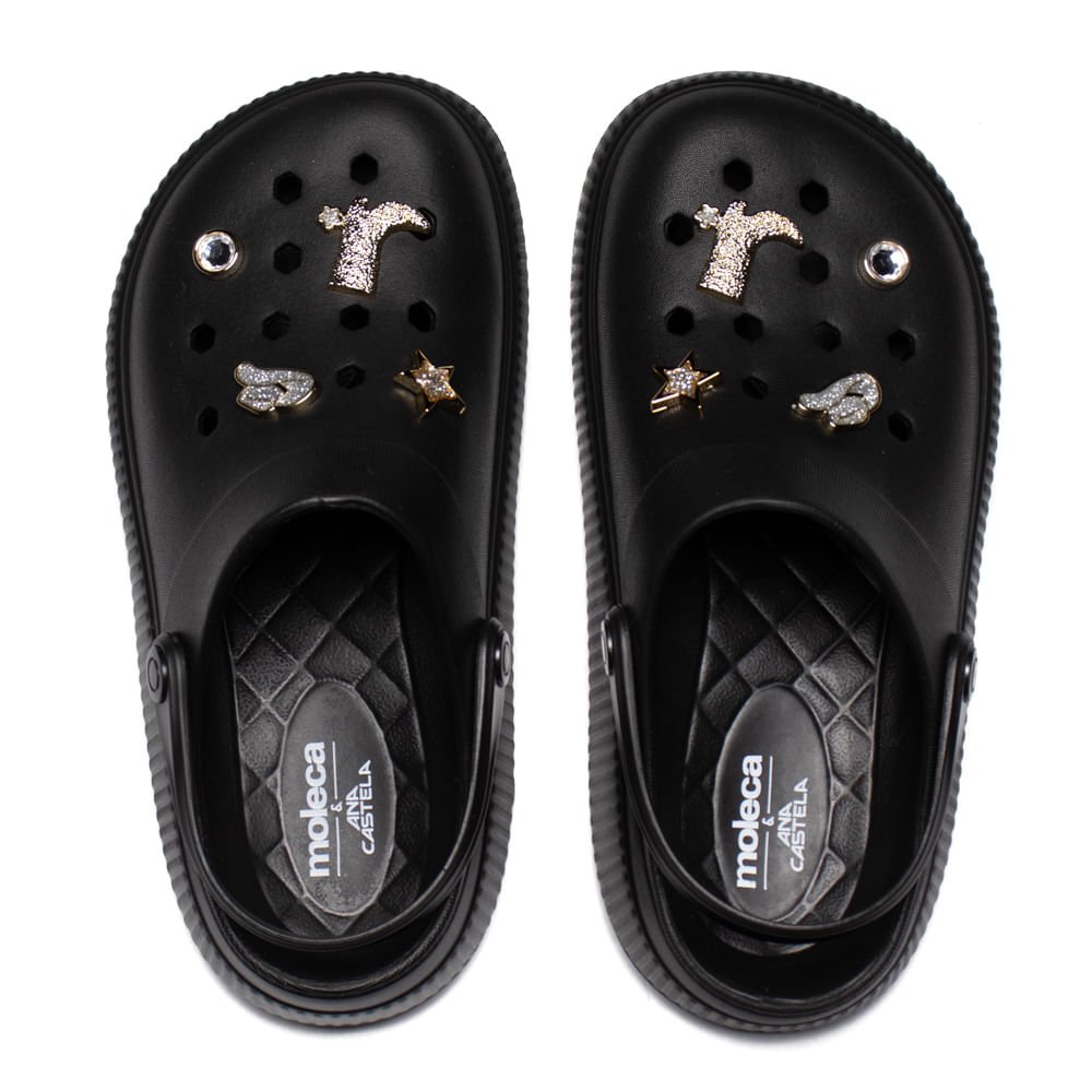 Sandália Babuche Feminina Moleca Collab Ana Castela Preto Preto 4