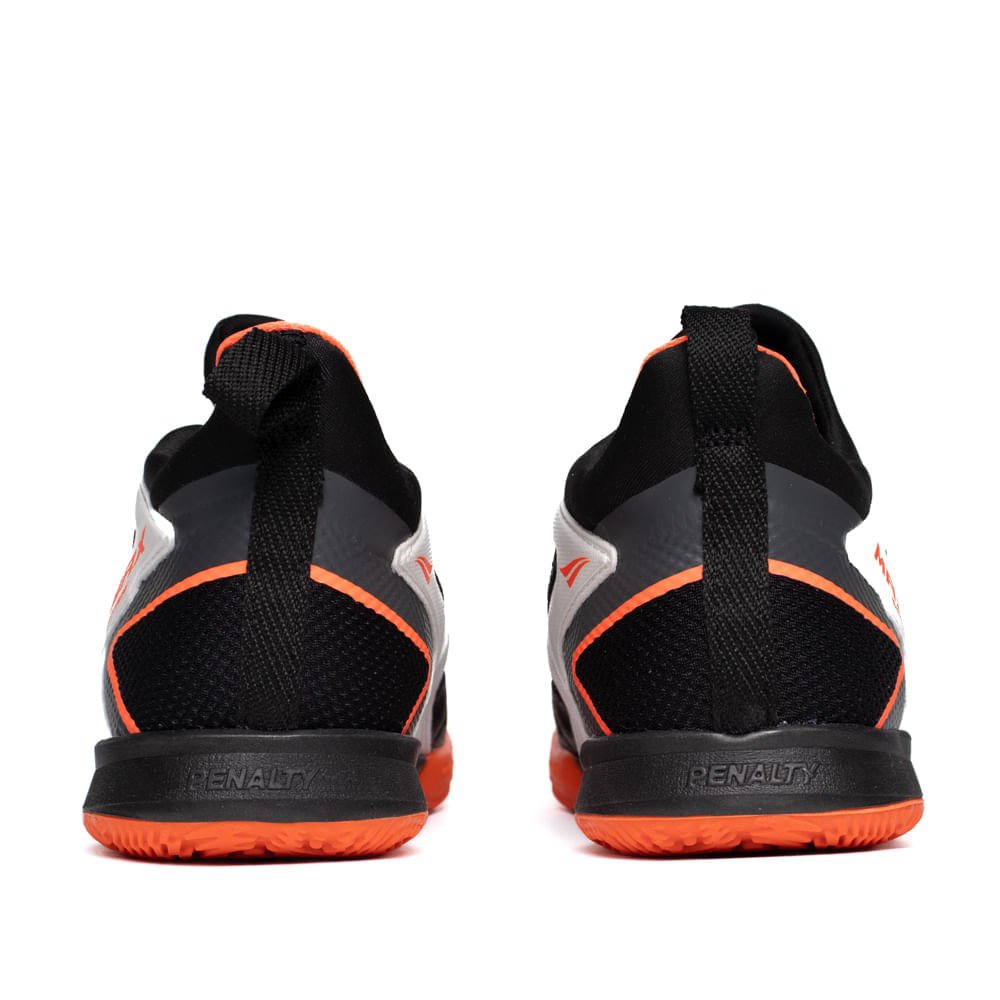 Chuteira Masculina Penalty Futsal Locker Y-1 Laranja/Preto Branco/Preto 3