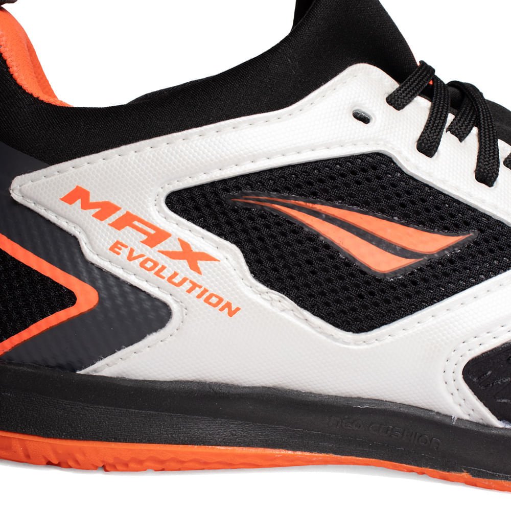 Chuteira Masculina Penalty Futsal Locker Y-1 Laranja/Preto Branco/Preto 5