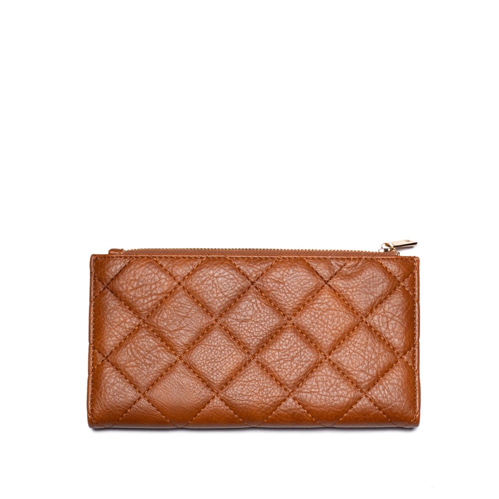 Carteira Feminina WJ Matelassê Caramelo Marrom 2