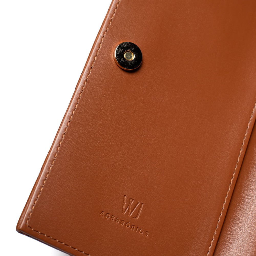 Carteira Feminina WJ Matelassê Caramelo Marrom 3