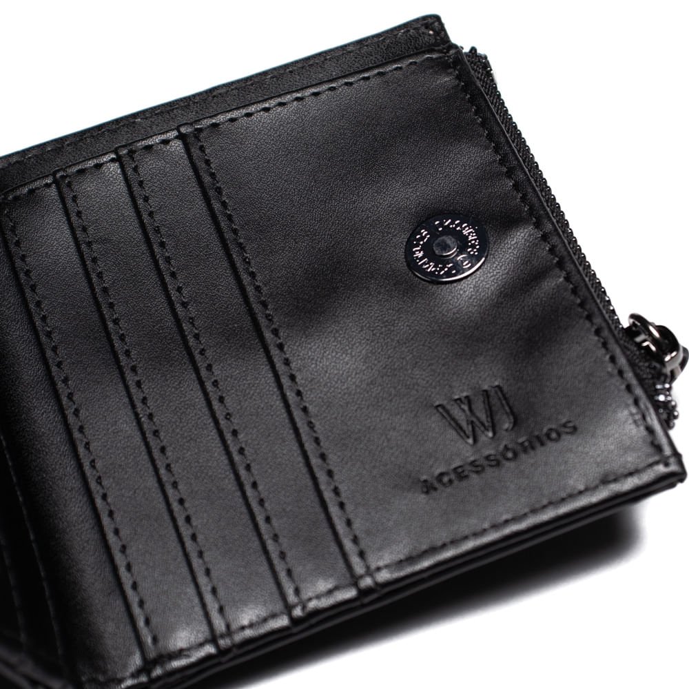 Carteira Feminina WJ Compacta Preto Preto 3