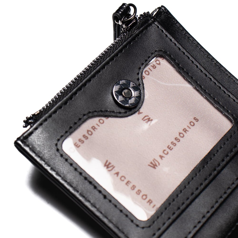 Carteira Feminina WJ Compacta Preto Preto 4