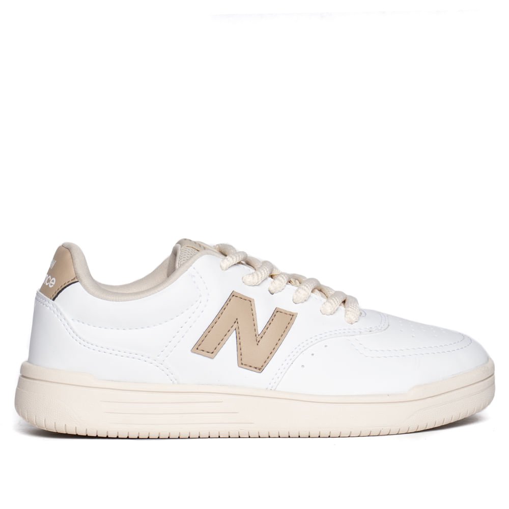 Tênis Feminino New Balance BB80 Casual Branco/Marrom