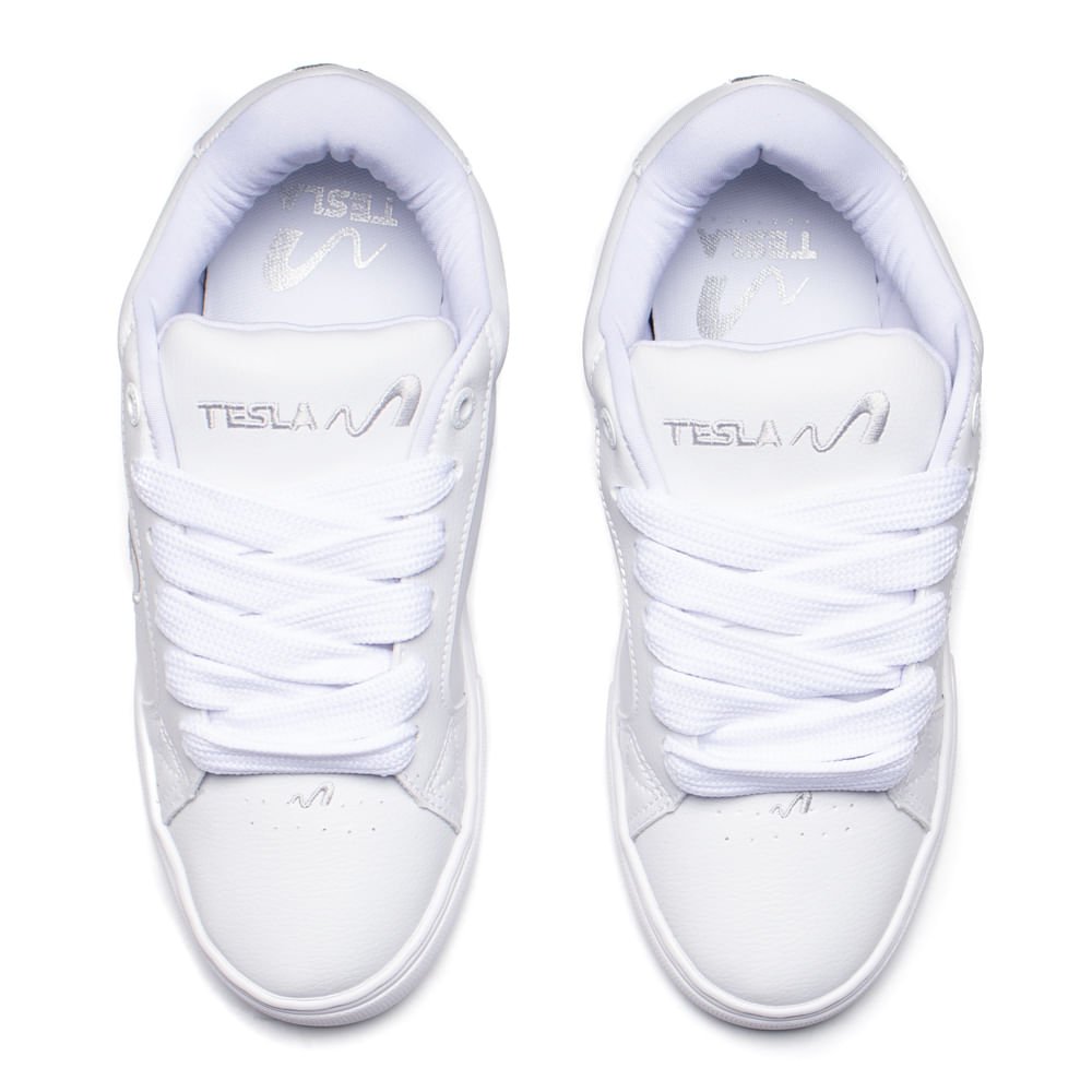 Tênis Masculino Tesla Hertz Skate Branco Branco 4