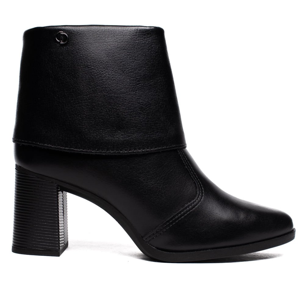 Bota Feminina Dakota Cano Curto Couro Preto