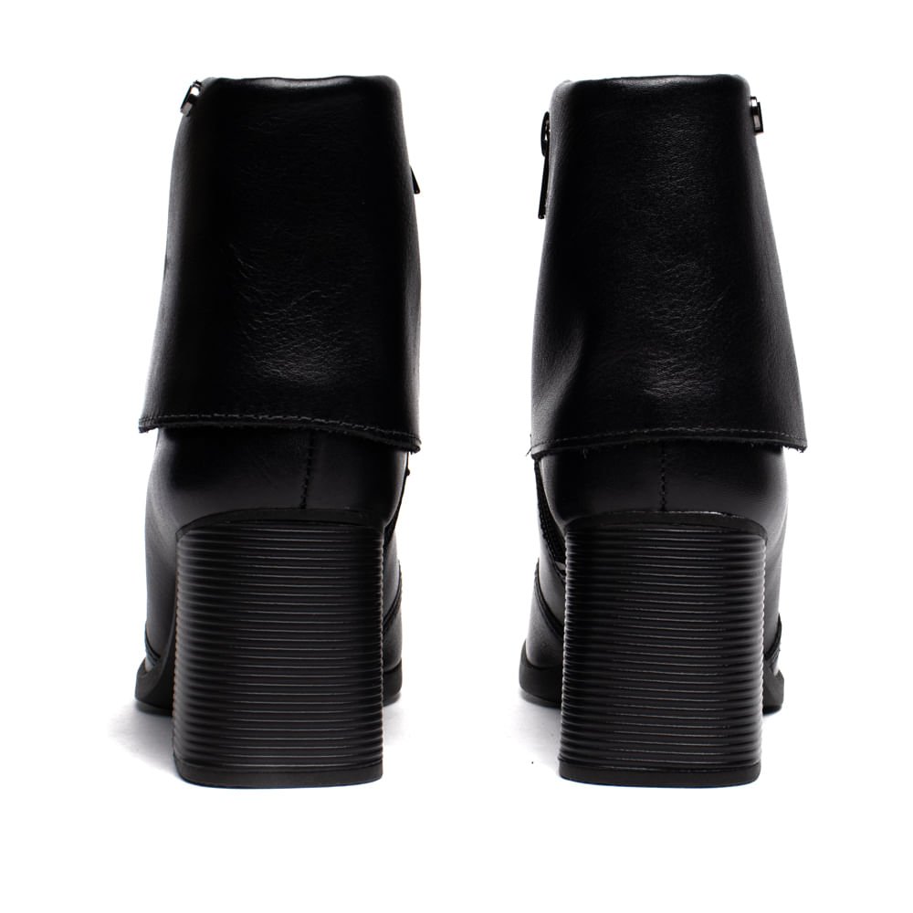 Bota Feminina Dakota Cano Curto Couro Preto Preto 3