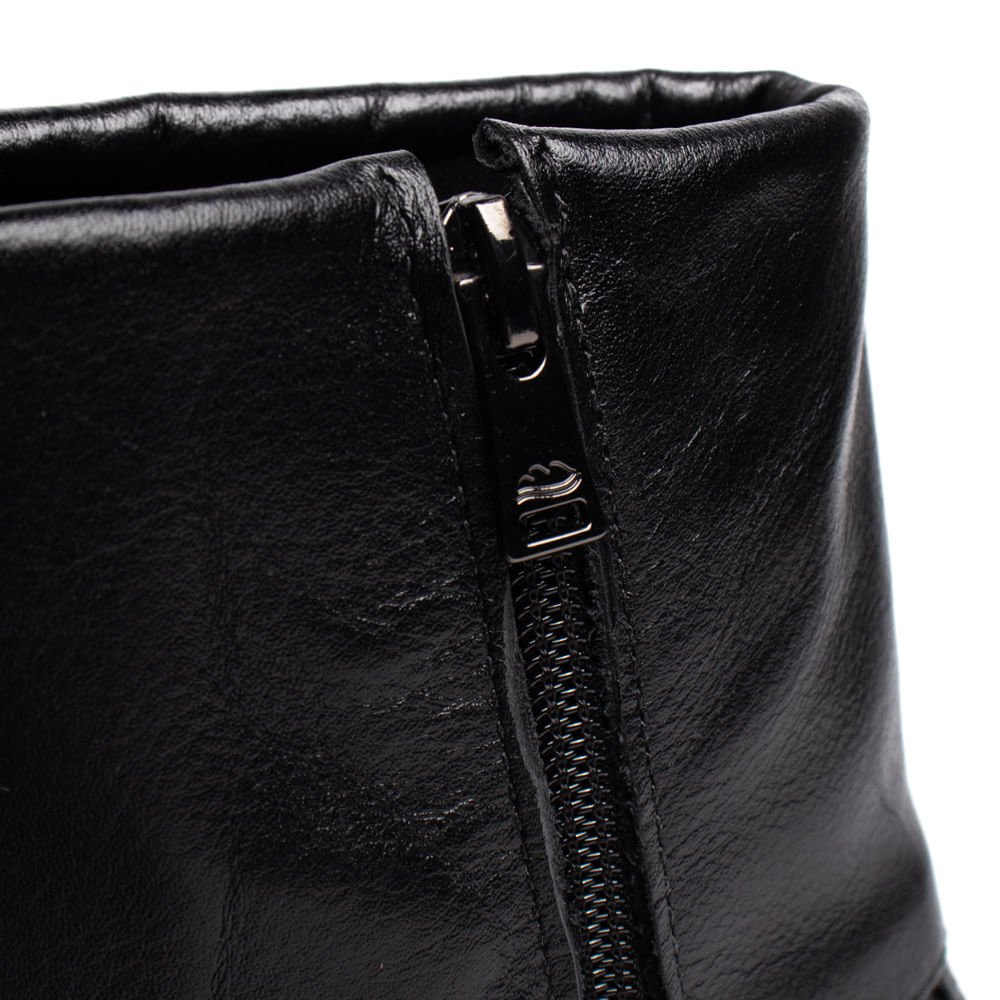 Bota Feminina Dakota Cano Curto Couro Preto Preto 5