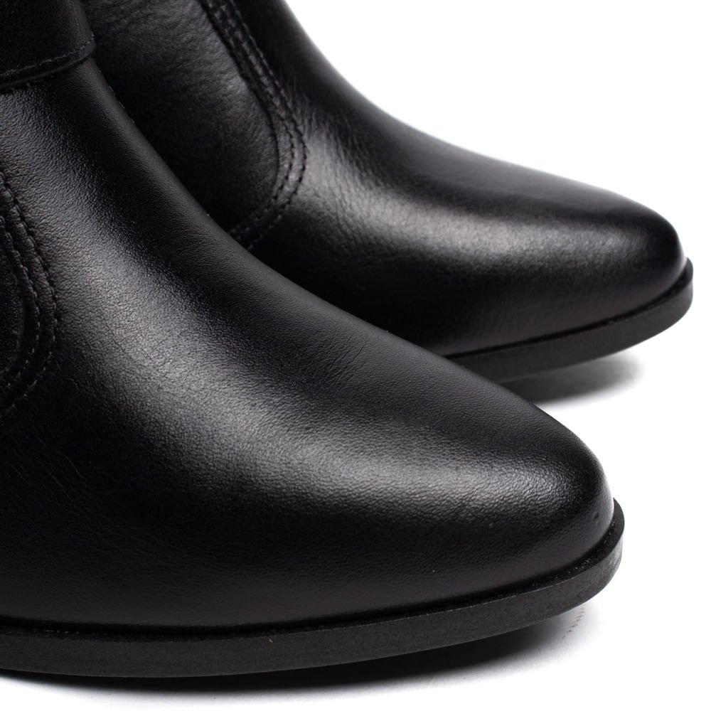 Bota Feminina Dakota Cano Curto Couro Preto Preto 6