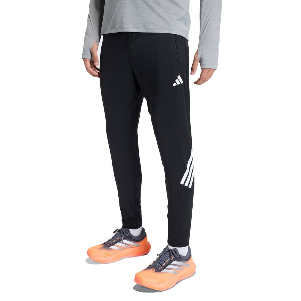 Calça Masculina Adidas Running Iconic Esportivo Preto/Branco