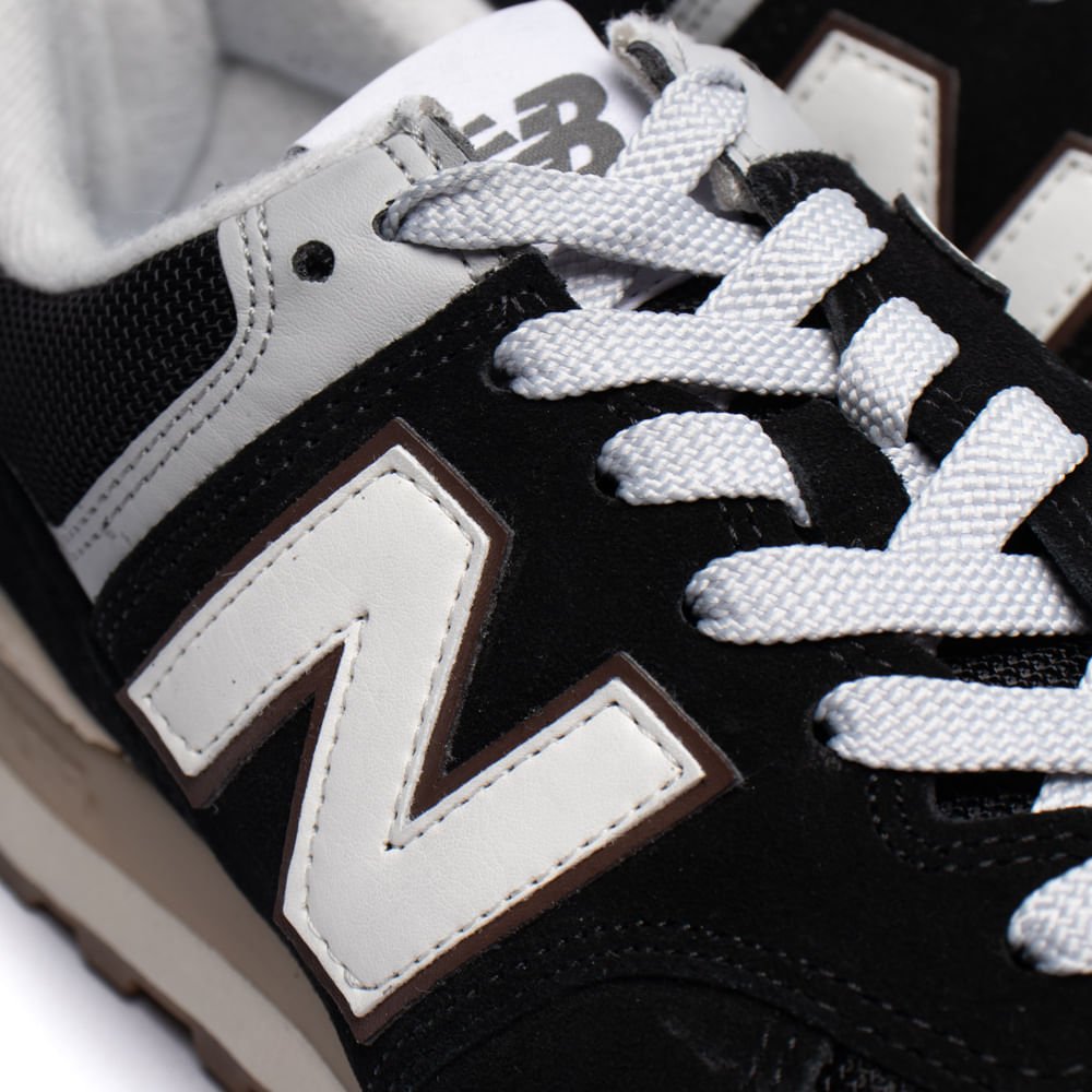 Tênis Masculino New Balance 574 ENCAP Couro Preto/Marrom Preto 5