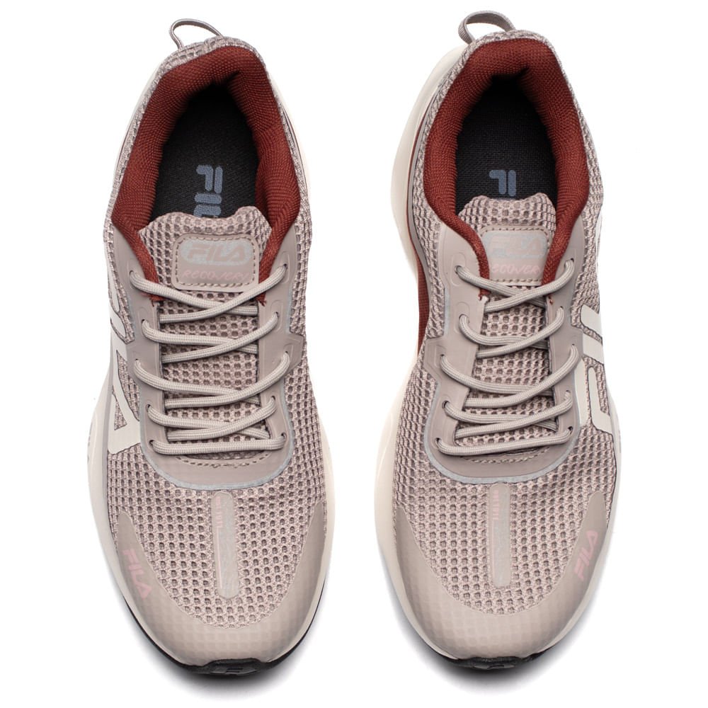 Tênis Feminino Fila Recovery Esportivo Bege/bordo Bege 4