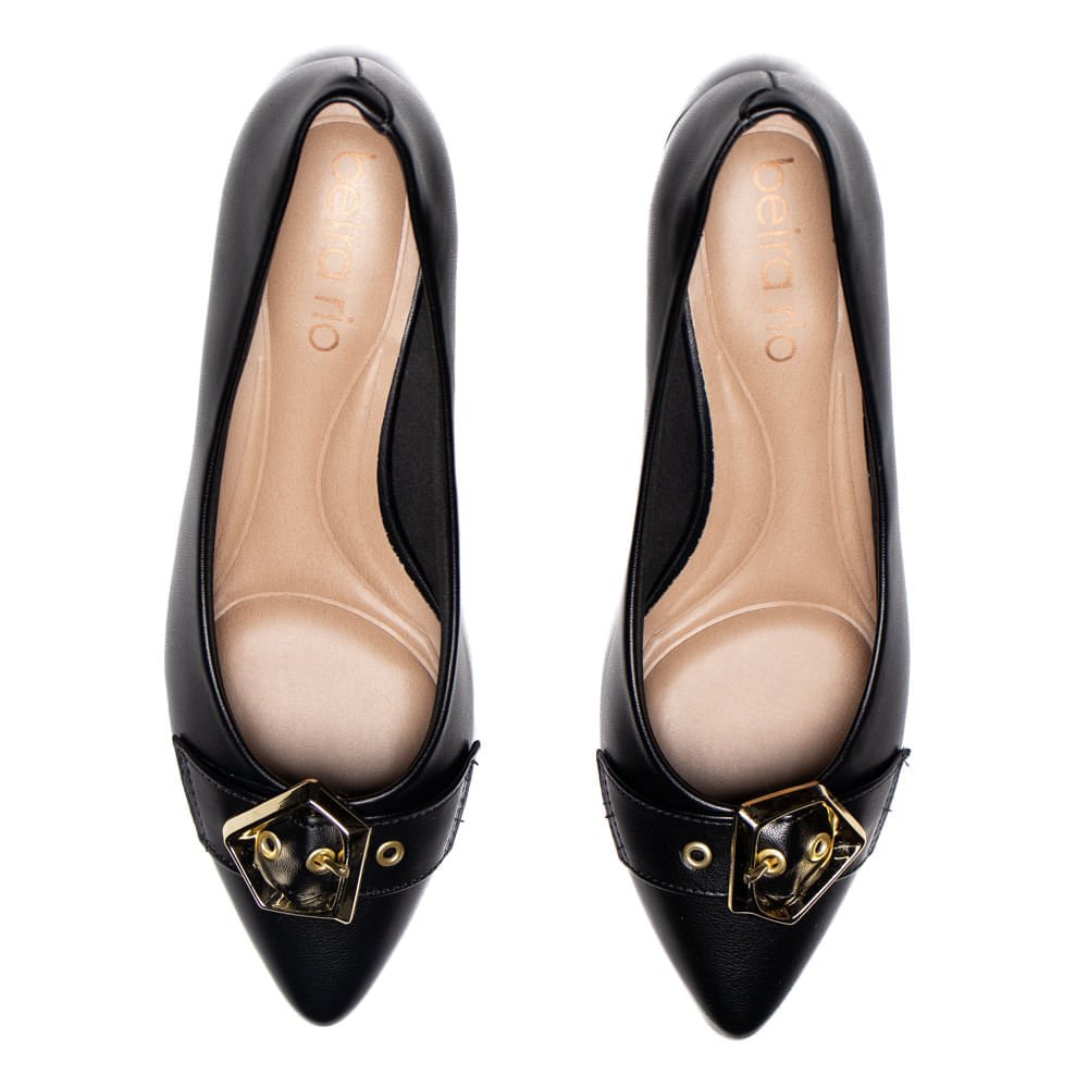 Sapato Feminino Beira Rio Scarpin Napa Elegante Preto Preto 4