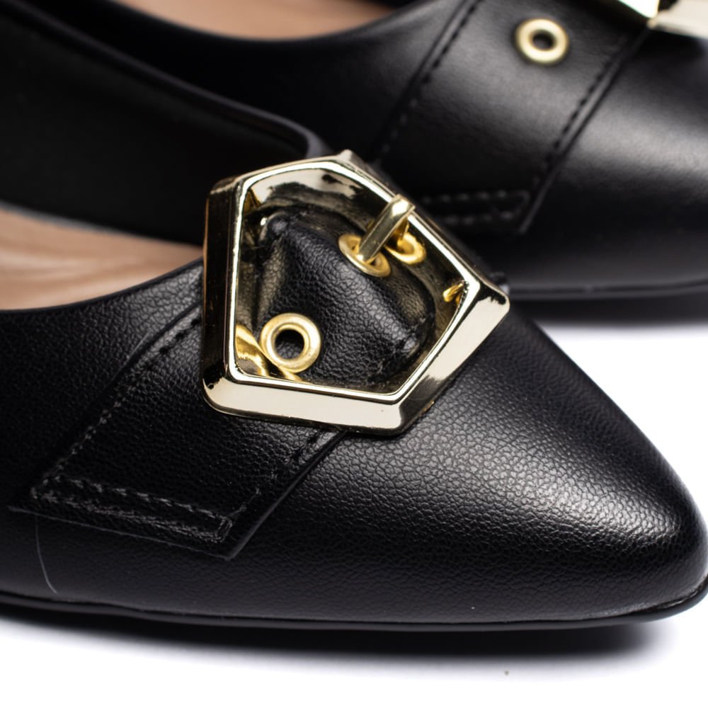 Sapato Feminino Beira Rio Scarpin Napa Elegante Preto Preto 5