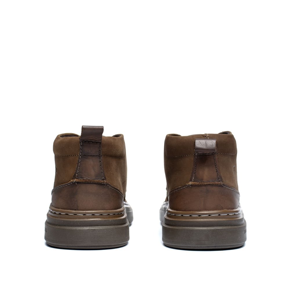 Bota Masculina Democrata Grid Cano Médio Casual Couro Marrom Marrom 3
