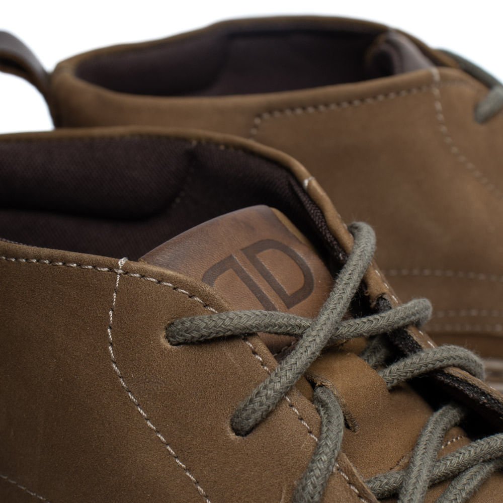 Bota Masculina Democrata Grid Cano Médio Casual Couro Marrom Marrom 5