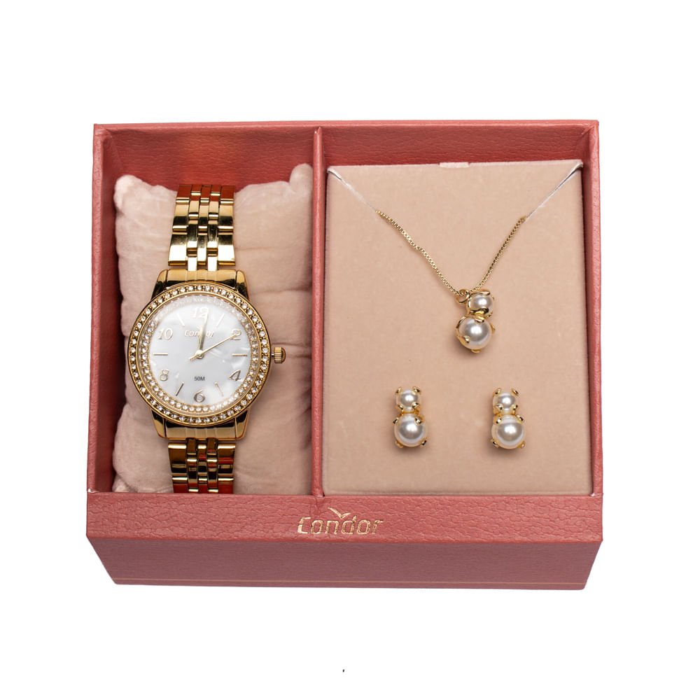 Relógio Feminino Condor CO2035OAV/K4B Kit Acessório Dourado Dourado 4