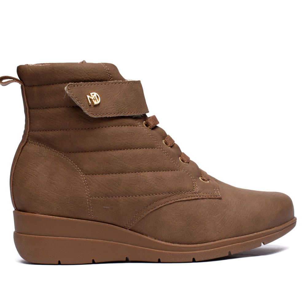 Bota Feminina Modare Anabela Cano Curto Marrom Claro