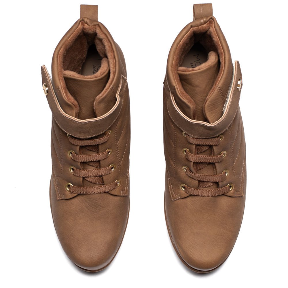 Bota Feminina Modare Anabela Cano Curto Marrom Claro Marrom 4