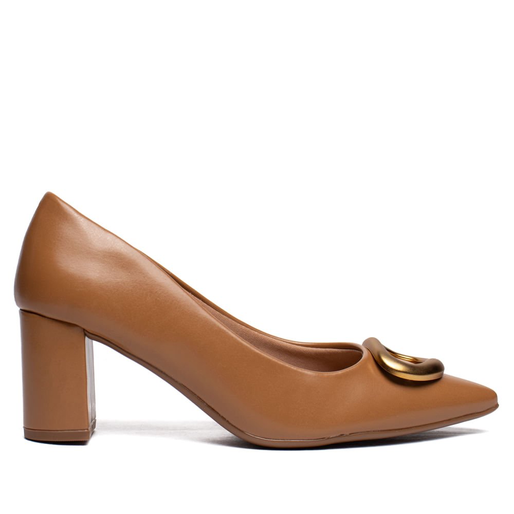Sapato Feminino Beira Rio Napa Madri Show Elegante Caramelo