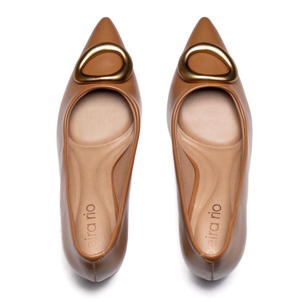 Sapato Feminino Beira Rio Napa Madri Show Elegante Caramelo Caramelo 4