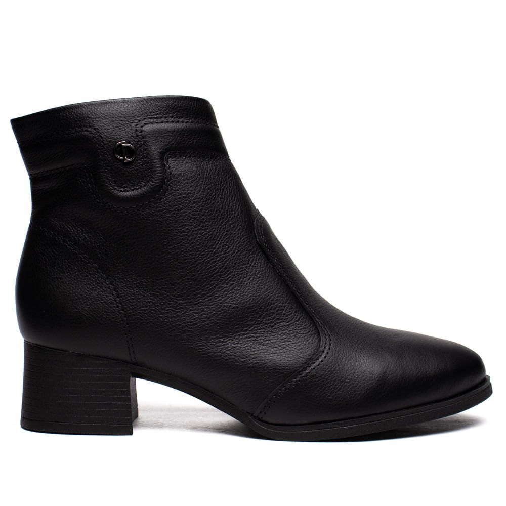 Bota Feminina Dakota Cano Médio Couro Casual Preto