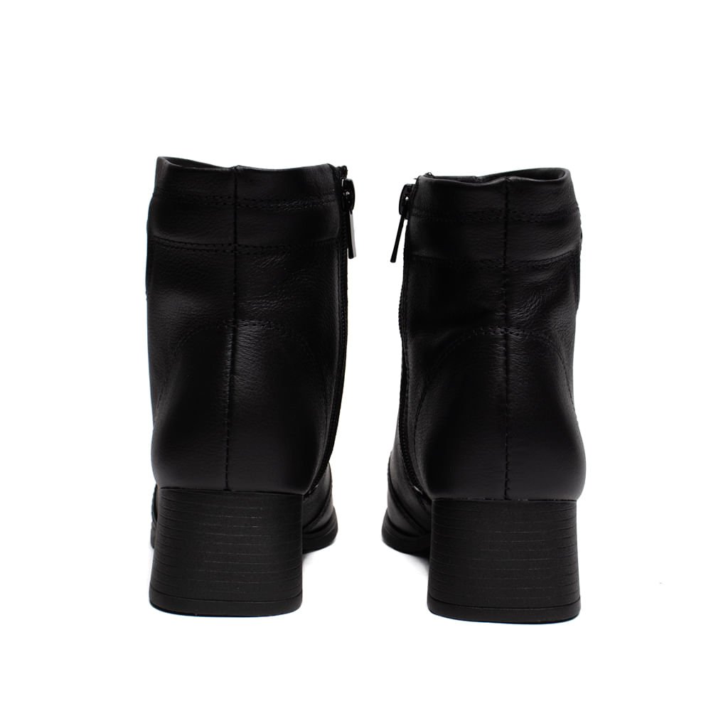 Bota Feminina Dakota Cano Médio Couro Casual Preto Preto 3