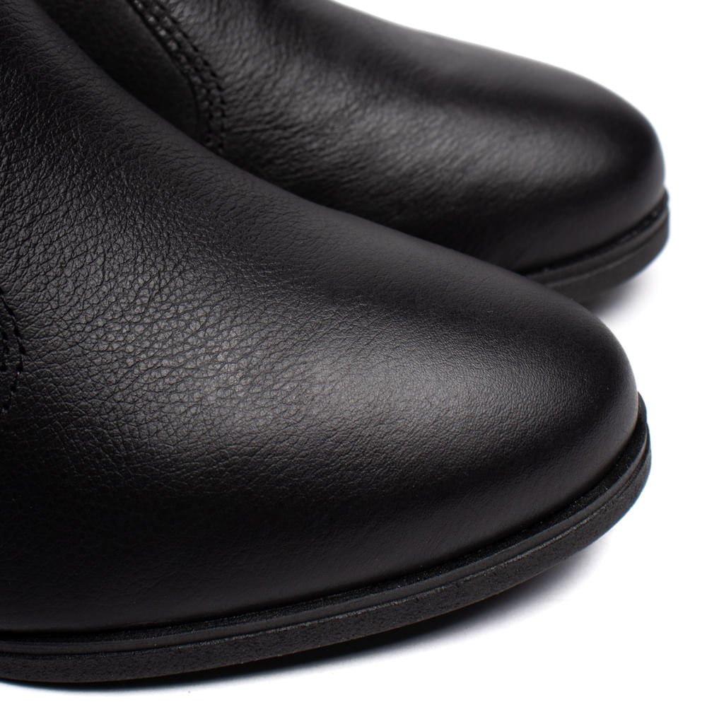 Bota Feminina Dakota Cano Médio Couro Casual Preto Preto 5