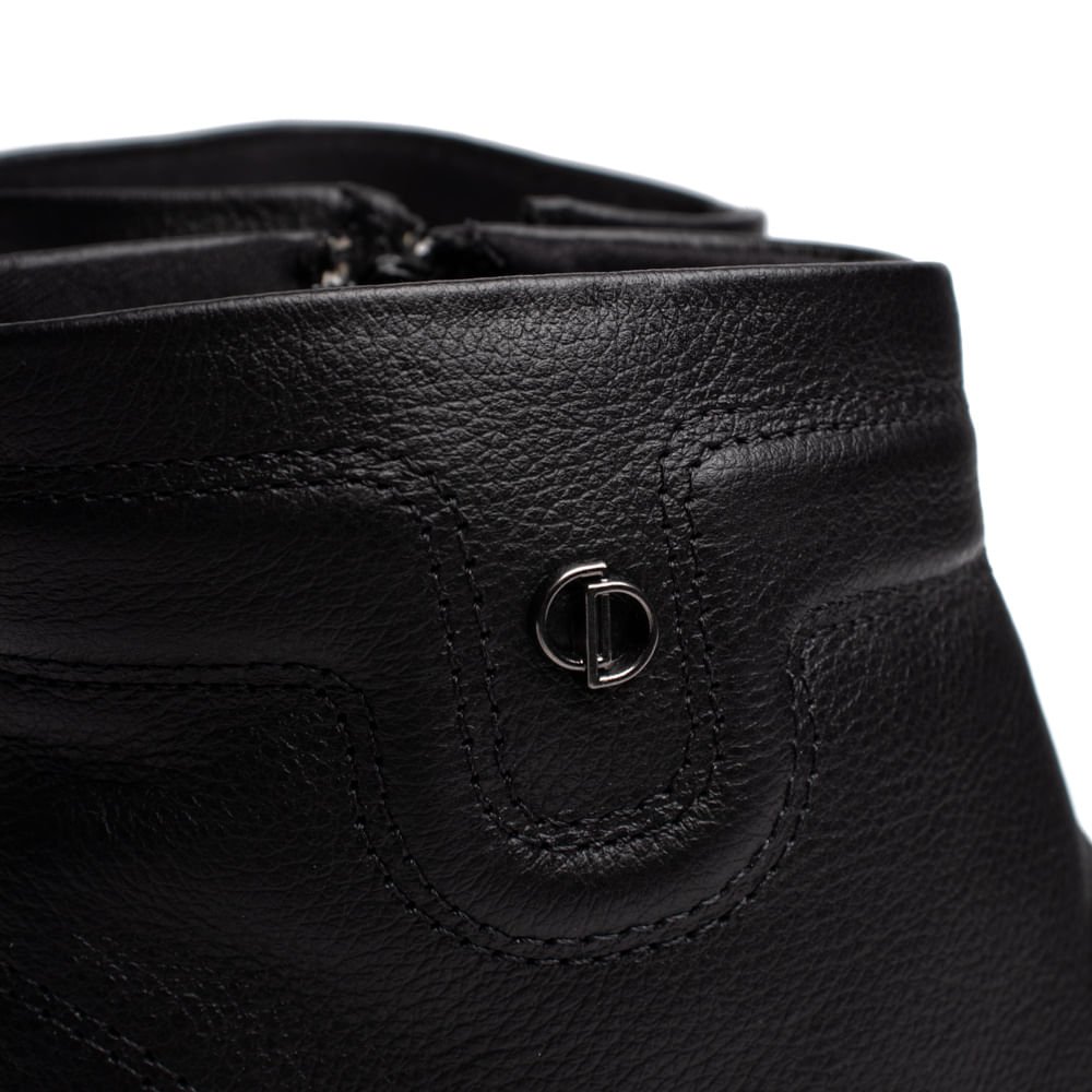 Bota Feminina Dakota Cano Médio Couro Casual Preto Preto 6