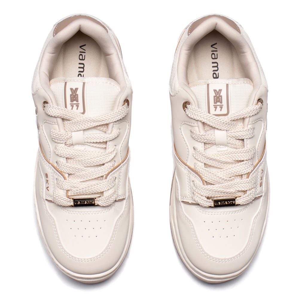 Tênis Feminino Via Marte Casual Napa Nobuck Off White/Bege Off White/Bege 4
