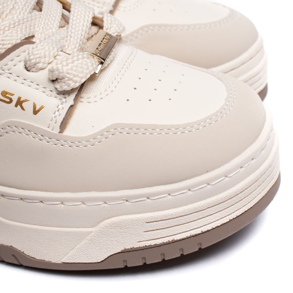 Tênis Feminino Via Marte Casual Napa Nobuck Off White/Bege Off White/Bege 5
