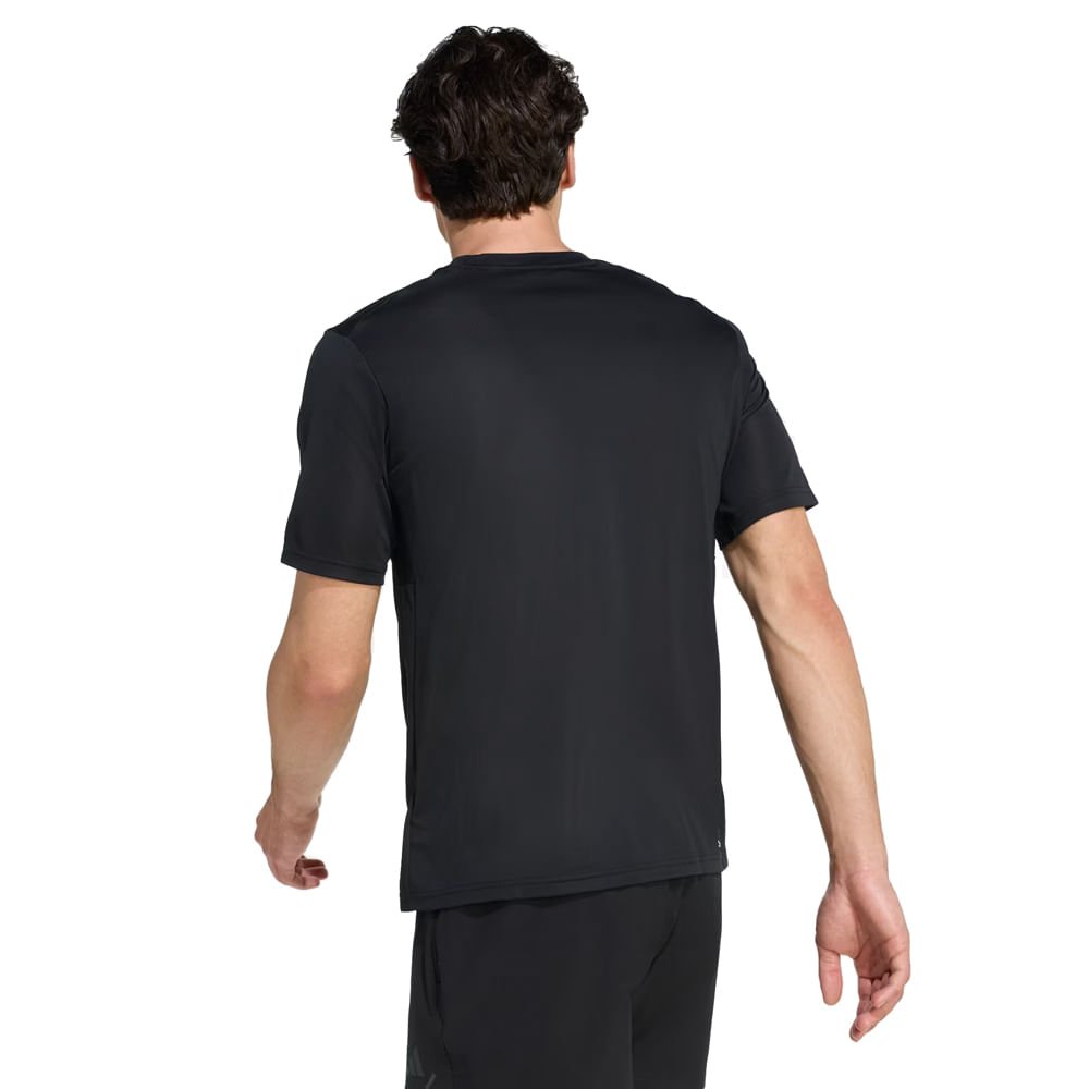 Camiseta Masculina Adidas We Base Treino Preto/Branco Preto 2