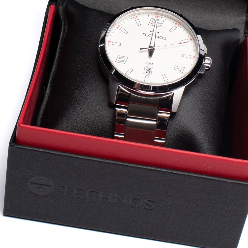 Relógio Masculino Technos 2315LAY/1B Racer Esportivo Prata Prata 5